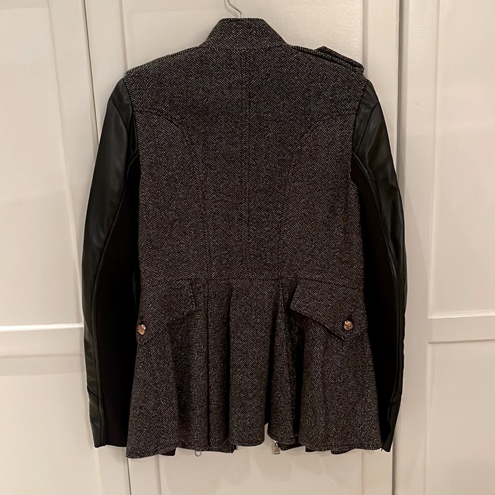New BCBGeneration Tweed & Faux Leather Military Jacket❣️ - Picture 8 of 11
